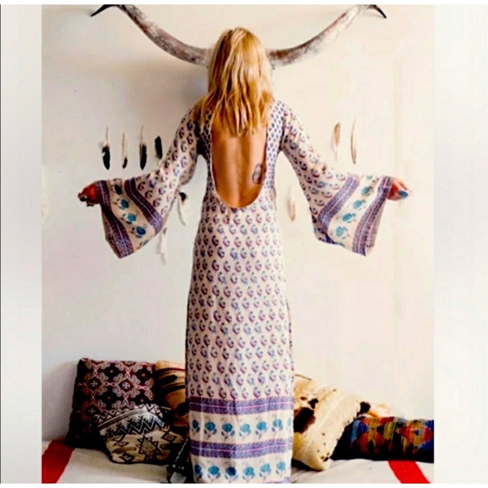 Spell The Gypsy Collective Bohemian Royale Dress XS Floral Bell Sleeve Boho Maxi